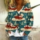 thumbnail image 1 of Cárdigan informal con estampado navideño para mujer, chaqueta con botones, blusa de poliéster, 1 of 5