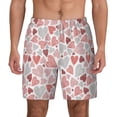 thumbnail image 2 of Picia Hand Drawn Hearts pattern Mens Swim Trunks with Compression Liner Stretch Beach Shorts Quick Dry with Zipper Pockets No-Chafing Board Shorts-3X-Large, 2 of 9