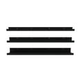 36 Inch Floating Wall Shelves Picture Display Ledge Set of 3 Black Floating Shelf for Wall