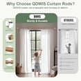 thumbnail image 4 of Wood Curtain Rods for Windows 28 to 48 Inch,1'' Diameter Drapery Rods with Imitation Wood Grain Leaf Pattern Finials,Boho Adjustable Heavy Duty Curtain Rods Set,18-60'',Color:Natural Wood, 4 of 9