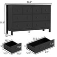 thumbnail image 3 of Black Dresser, Cuoote 8 Drawer Dresser for Bedroom, 50 Inch Wide Modern Chest of Drawers, Tall Bedroom Furniture Storage Organizer, 3 of 6