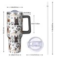 thumbnail image 2 of OBREWU French Bulldog Footprint Tumbler with Handle and Lid,French Bulldog Footprint 40oz Double Wall Vacuum Insulated Tumbler,Cups Gift for Women and Men, 2 of 7