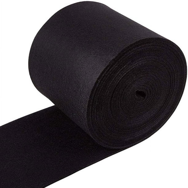 Rollo de fieltro negro de 19,7 pies x 5,5 pies (5,98 m x 1,69 m), ideal para manualidades, patchwork y costura. Grosor: 3 mm.