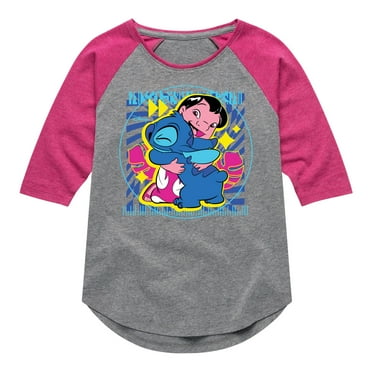 Disney - Lilo & Stitch - Lilo Hug - Toddler & Youth Girls Raglan Graphic T-Shirt