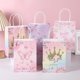 thumbnail image 3 of Bolsa de regalo romántica con flores rosas, bolsa de regalo con forma de castillo y corona, bolso de mano con flores, regalo, interior espacioso, uso versátil, 3 of 6