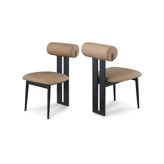 Meridian Furniture Dario Tan Vegan Leather Dining Chair (Set of 2)