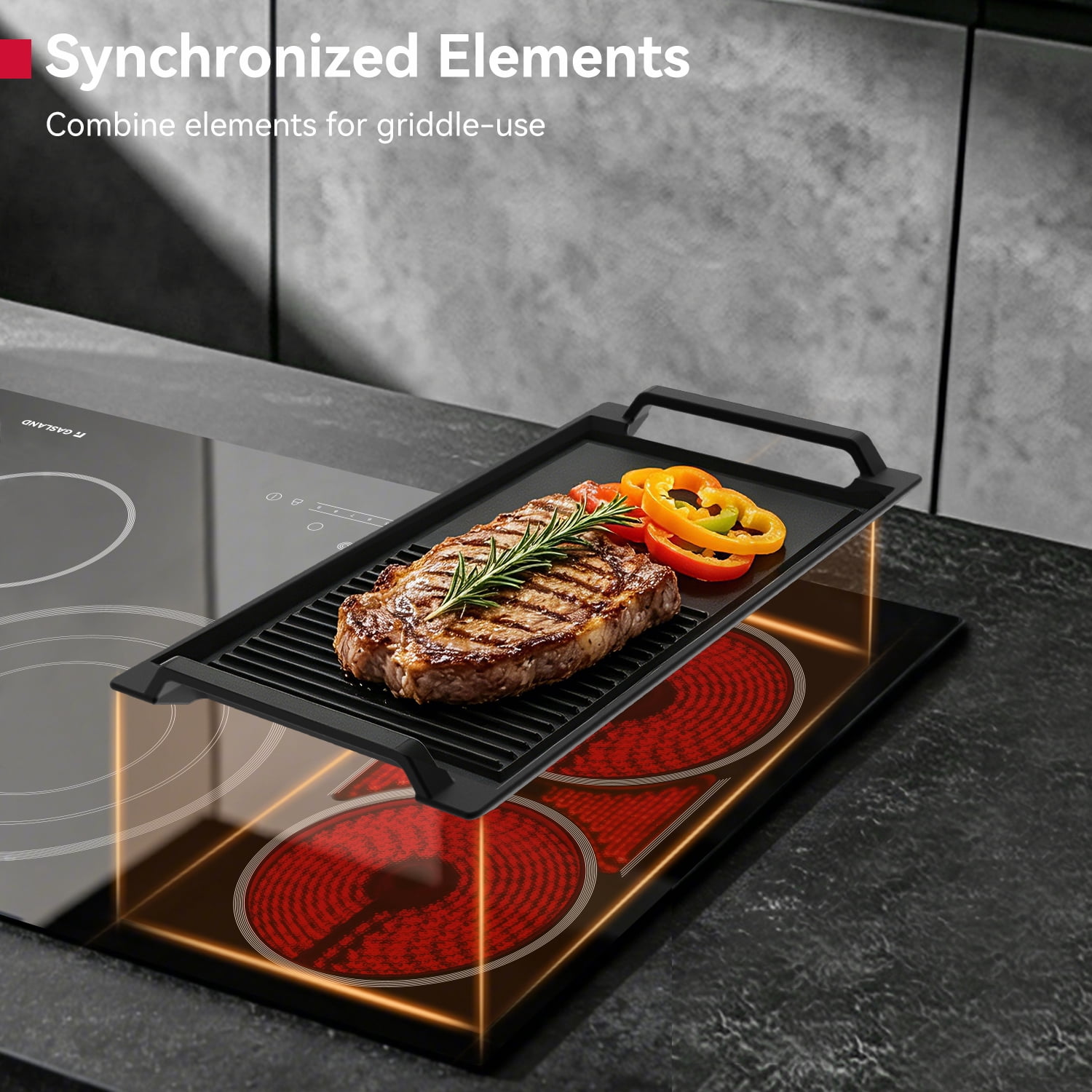 GASLAND 30 in. 4 Elements Radiant Electric Cooktop in Black, ETL & FCC, with Tri-Ring Element and Bridge Element