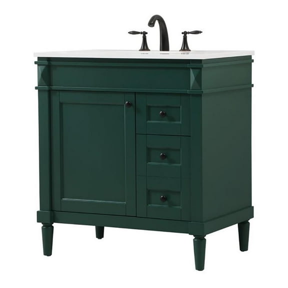 Elegant Kitchen and Bath 32 inch Single bathroom vanity in green