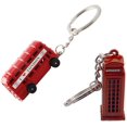 thumbnail image 2 of 4pcs Keychain Double Decker Bus Phone Booth Design Souvenir Keyring Travel Souvenirs, 2 of 5