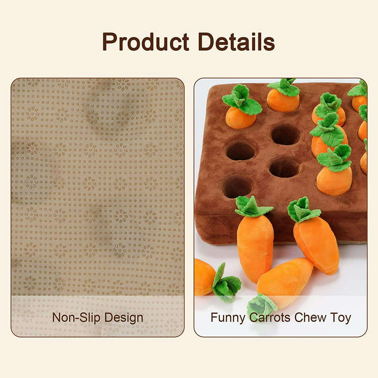 Carrot Strawberries Plush Toy Snuffle Mat Puzzle Toys Pet Feeder Plush for  Rabbit Bunny Dog and Small Pet 