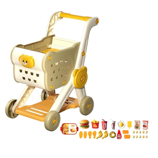 Juego de Carrito de Supermercado CUTICAT Para Niños Beige 50 cm x 27 cm x 40 cm
