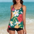 thumbnail image 2 of Gibobby Trajes de Natación para Mujer Traje de baño sexy con doble hombro y estampado de para damas Boxers Tankini Traje de baño dividido(Verde de menta,M), 2 of 5