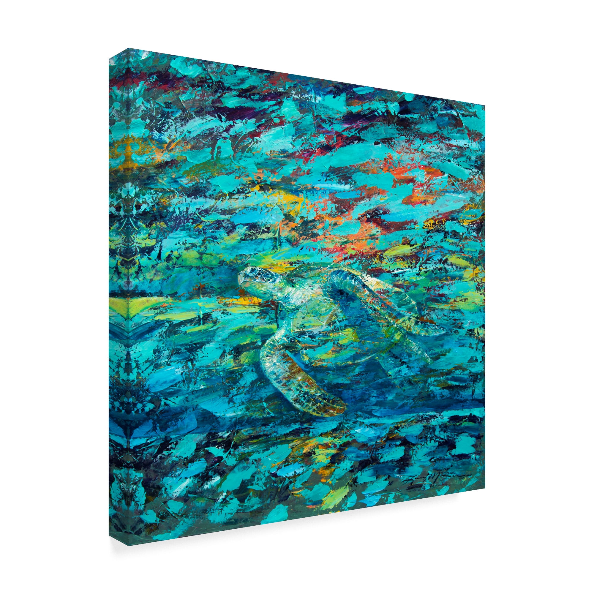 Trademark Fine Art 'Kemps Ridley Turtle Hidden Treasure' Canvas Art by Lucy P. Mctier