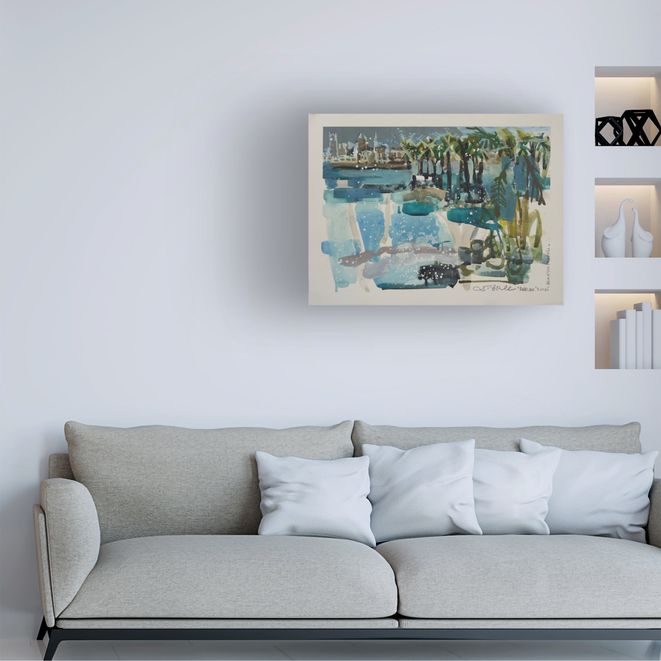 Canvas Wall Art - Erin McGee Ferrell 'Bahrain Bay II' Wall Art for Living Room, Bedroom, or Office Décor by Trademark Fine Art - 32 x 24 Inches