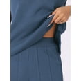 thumbnail image 4 of DARING DIVA Women's 2-Piece Short Sleeve Tops Wide Leg Pants Sets XS Blue, 4 of 5