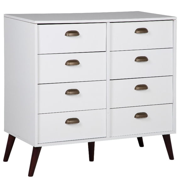 Buro Cajonera Cómoda KingsHouse Mueble Multiusos 8 cajones blanco