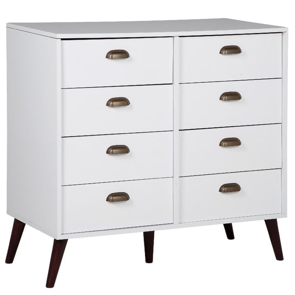 Buro Cajonera Cómoda KingsHouse Mueble Multiusos 8 cajones blanco
