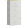 thumbnail image 1 of Commode en Tissu avec 4 Tiroirs et Cadre en Métal - Petite Commode en Noir Ébène et Brun Rustique, 1 of 13