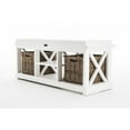 thumbnail image 3 of NovaSolo Halifax Entryway Bench with Cushion and Baskets Wood in Pure White, 3 of 14