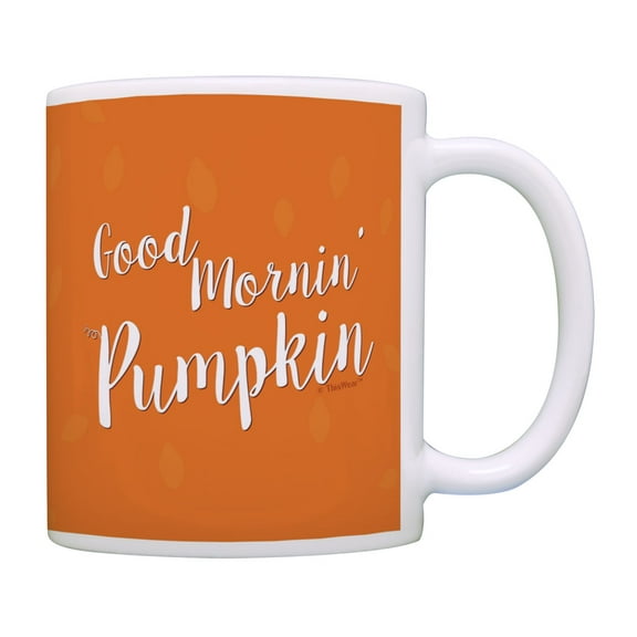 ThisWear Halloween Mug Good Mornin Pumpkin Halloween Coffee Mug Fall Mug Autumn Mug Orange
