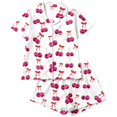 thumbnail image 5 of RMGVDSD Women's Pajama Sets Cute Printed Short Sleeve Sleepwear Casual Button Down Loungewear with Shorts 2 Piece Relaxed Fit Pajamas Set, 5 of 5