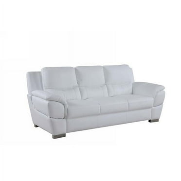 Home Roots Chic Leather Sofa, White - 37 in.