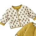 thumbnail image 4 of Ruyang Kids Cute Bear Reversible Jacket Toddler Boys Girls Winter Warm Lightweight Puffer Coat Button Quilted Outwear, 4 of 5