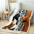 thumbnail image 2 of Cowhide Patchwork Throw Blanket Cowboys Gifts for Women,3D Western Home Decor Rustic Farmhouse Fleece Blanket Milk Cow Highland Bull Cattle Blanket 40"x50",Country Wildlife Farm Animals Decor, 2 of 6