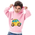 thumbnail image 4 of GNFQXSS Kids Graphic Hooded Top Relaxed Soft Breathable Comfortable Casual Thanksgiving School Party Wear Pink 4 Years, 4 of 6