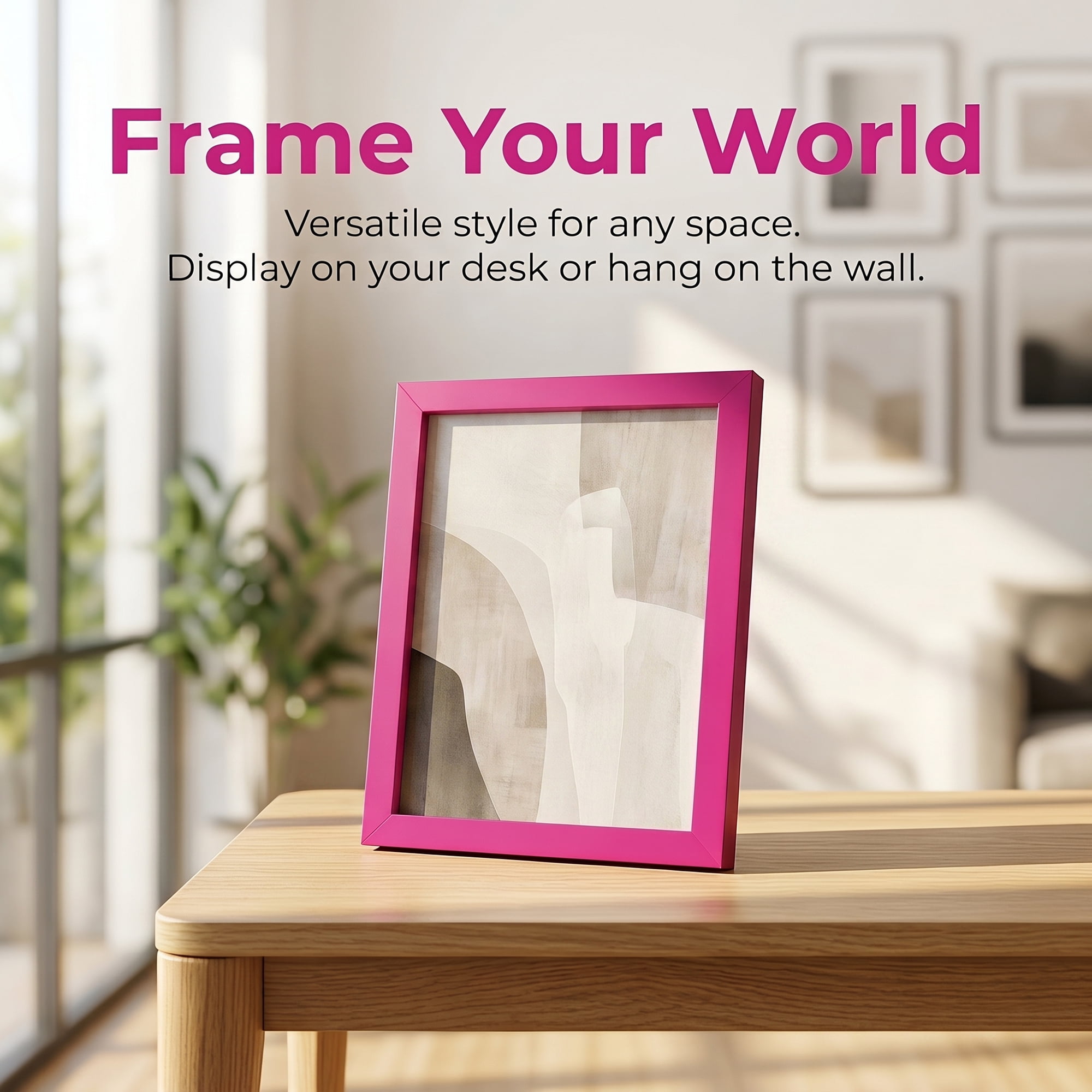 Unique Bargains Classic Wood Wall Mounting Picture Frame Rose Red 5" x 7"