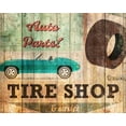 thumbnail image 2 of Kimberly, Allen 24x20 Black Ornate Wood Framed with Double Matting Museum Art Print Titled - Tire Shop, 2 of 4