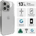 thumbnail image 2 of ZAGG Crystal Palace iPhone 15 Pro Clear Phone Case - Drop Protection (13ft/4m) Anti-Yellowing & Scratch-Resistant iPhone Case Wireless Charging Compatibility, 2 of 9