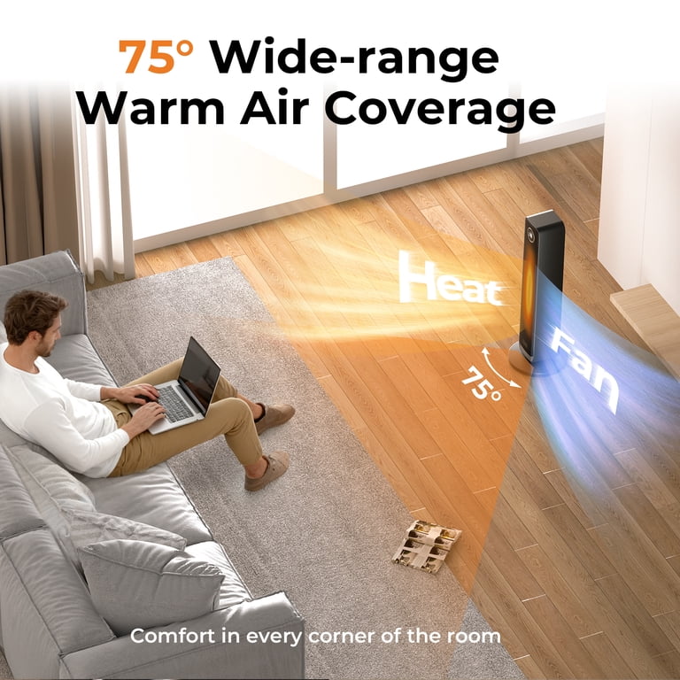 Patbrela 25-Inch Tower Space Heater, 1500W with Remote photo 7