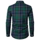 thumbnail image 3 of Blusa y camisa de manga larga con cuello vuelto para hombre, informal, a cuadros, con botones y cuello vuelto, de manga larga, 3 of 8