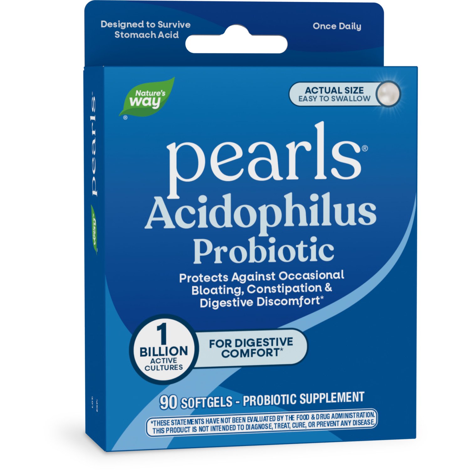 Nature’s Way Probiotic Pearls Acidophilus, 1 Billion Cultures, 90 Softgels