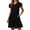 5373-BLACK, variant on SHIBEVER Womens Dresses Summer Midi Short Sleeve Dresses for Women Boho Floral Mini Casual Side Pocket Women Dress V Neck Comfy Bohemian Flowy Dress L