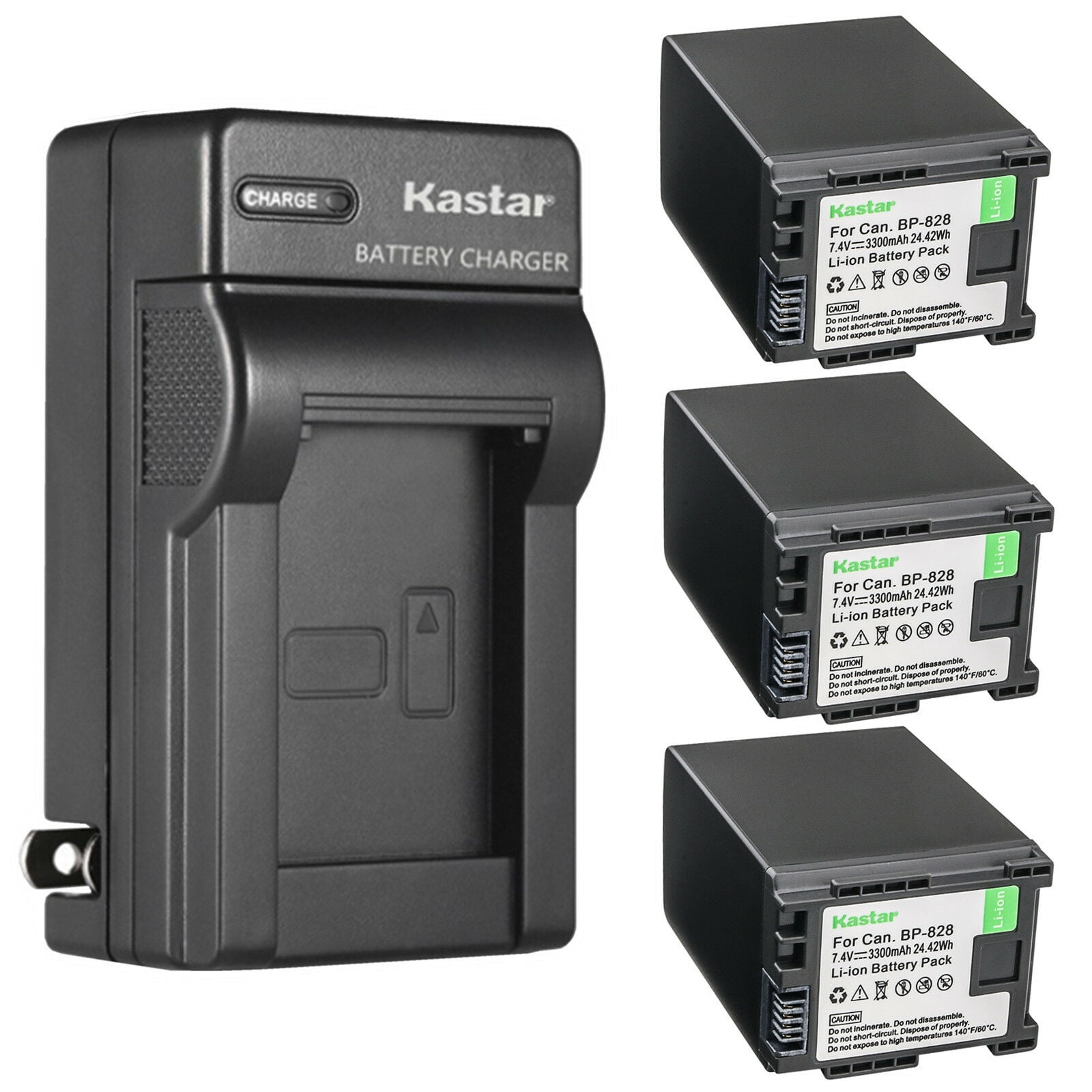 Kastar 3-Pack Battery and AC Wall Charger Replacement for Canon XA25 XA30 XA35 XA40 XA45 XA50 XA55 VIXIA HF G21 VIXIA HF G30 VIXIA HF G40 VIXIA HF G50 UHD 4K VIXIA HF G60 VIXIA GX10 Camera