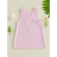 thumbnail image 6 of Toddler Baby Girl Golf Outfit Golf Cart Bow Embroidery Striped Tank Dress Sleeveless Crewneck A-Line Dress Infant Summer Clothes, 6 of 9