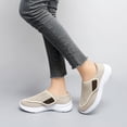 thumbnail image 2 of LASUDRAA Women's Wide Width Adjustable Hook-and-Loop Walking Shoes, Breathable Mesh Lightweight Non-Slip Casual Comfort Sneakers, Beige 9, 2 of 6