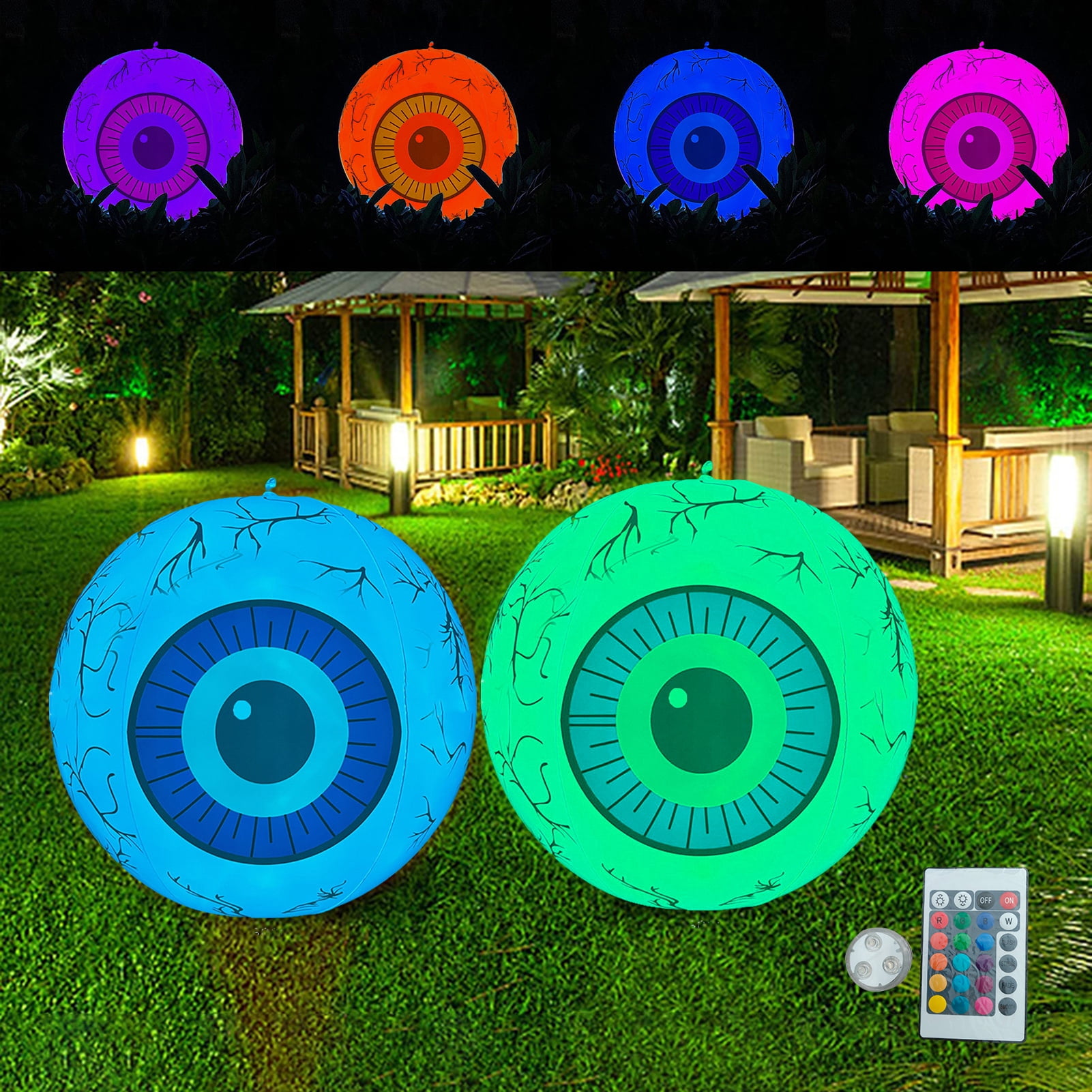 40cm Inflatable Eyeball Remote Control Battery Powered Color Changing