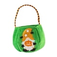 thumbnail image 2 of Bolsa de dulces de Halloween con forma de calabaza, multiusos, 22 x 18 cm, plegable, de tela verde, 2 of 9
