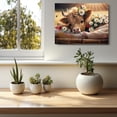 thumbnail image 4 of HFDF Cute Cow Cow Gifts Floral Cow Print Stuff Farm Animals Canvas Wall Art Wall Country Posters Art Prints Artwork Pictures for Farmhouse Kitchen Living Room Girls Room 10x8inch Framed, 4 of 7