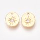 thumbnail image 1 of 2 dijes ovalados con estrella, dijes de latón con circonita cúbica transparente, chapados en oro auténtico de 18 quilates., 1 of 2