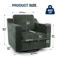 thumbnail image 2 of COOLHUT Swivel Accent Chair, Linen Fabric Modern Upholstered Armchair with Plump Back Pillow, Comfort Barrel Reading Chair for Living Room Bedroom, Green, 2 of 11