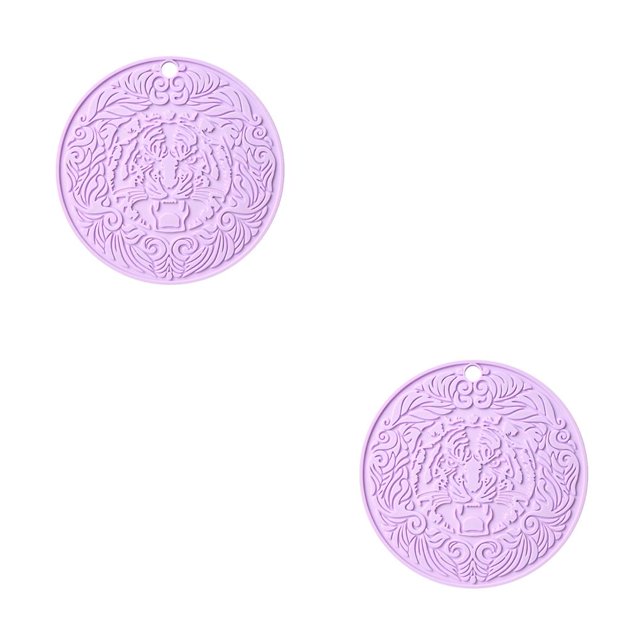 yingyy Tapis de Pot Antidérapant Résistant à la Chaleur Napperon Rond Anti-Brûlure Porte-Gobelet Protecteur de Table de Cuisine Violet Clair 2Set