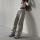 thumbnail image 5 of Pantalones Cargo Con Bolsillos Pantalones cargo para mujer con bolsillos Traje de calle vintage de cintura baja (Caqui S) Cgtredaw para Mujer Caqui T S, 5 of 8
