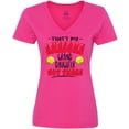 thumbnail image 3 of Inktastic That's My Awesome Granddaughter out There with Softballs Women's V-Neck T-Shirt, 3 of 5