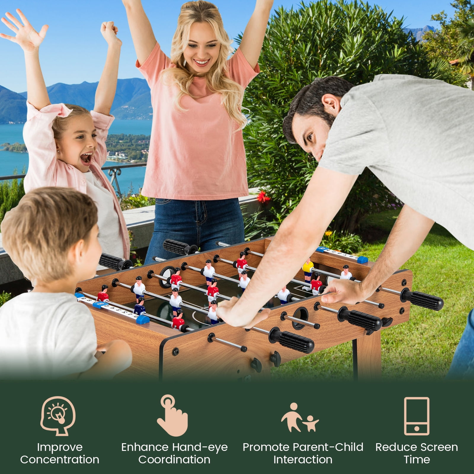 Patiojoy 27" Folding Foosball Table Soccer Game Christmas Gift Football Sports Indoor