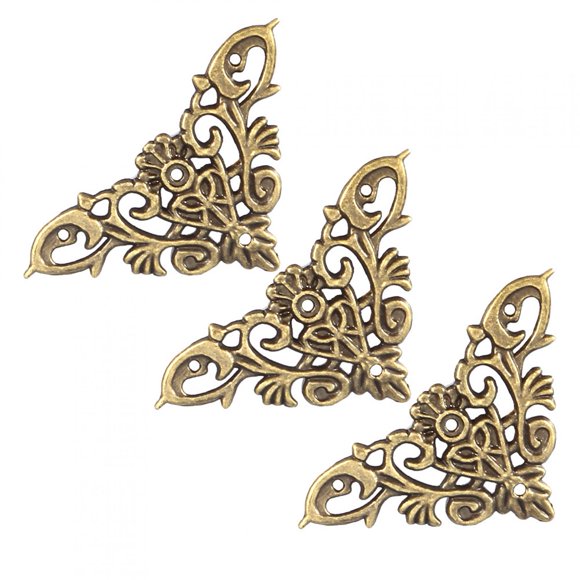 Decoración de esquina de libro, 12 piezas, estilo antiguo, caja protectora hueca para álbum de recortes, decoración de esquina, tecnología de vanguardia