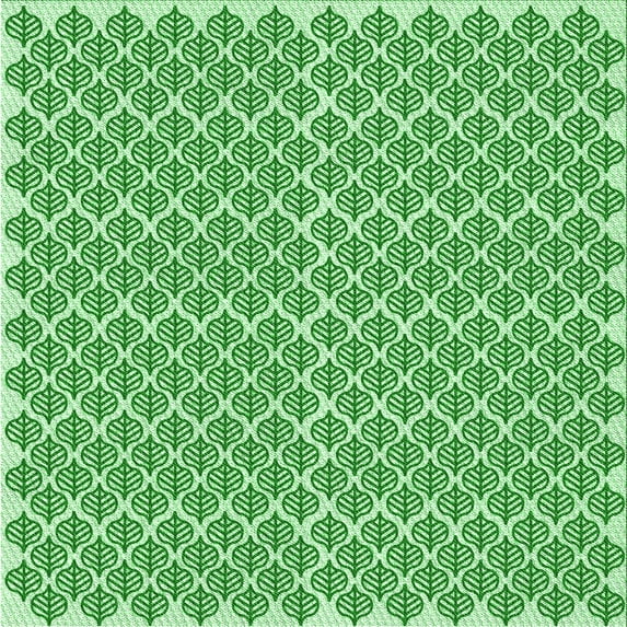 Ahgly Company Indoor Square Patterned Light Green Area Rugs, 5' Square